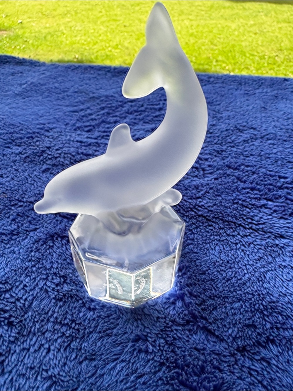 Nachtmann Frosted Glass Crystal Dolphin Figurine/ paperweight